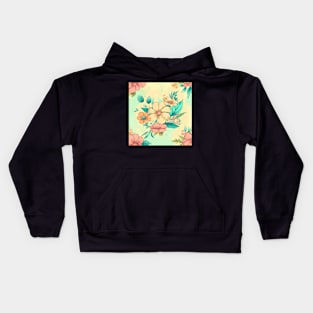 Spring Wildflower Pattern Kids Hoodie